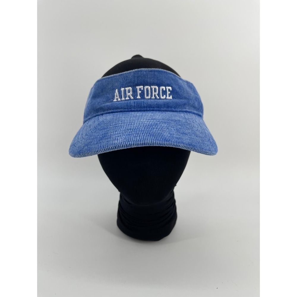 Y2K Nike Air Force Corduroyβ Visor Blue Adjustable Strap Hat Swoosh OSFA